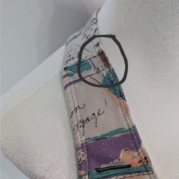 4/$20 Munki Munki Bon Voyage Postcard Print Racerback Sports Bra Size Large - Picture 3 of 7